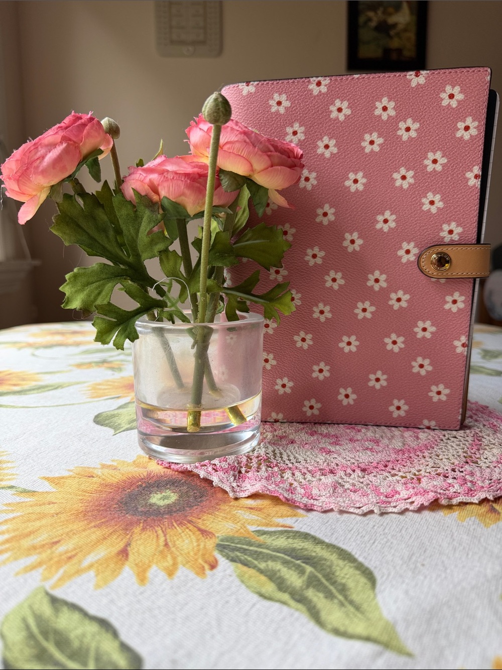 🌸📗🌸 COACH NOTEBOOK IN SIGNATURE PINK CANVAS WITH FLORAL PRINT 🌸📗🌸 NWT 🌸📗🌸